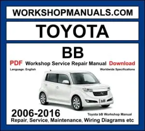 Toyota bB Workshop Repair and Service Manual Download 2006-2016 PDF cover