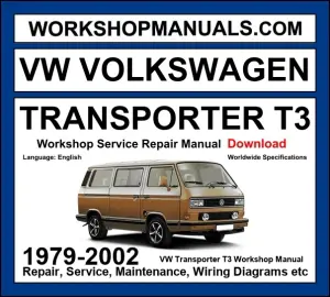 VW Volkswagen Transporter T3 1979-2002 Workshop Repair and Service Manual Download cover