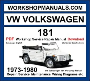 VW 181 workshop manual 1973-1980 with air-cooled flat-4 engine repair procedures and wiring diagrams PDF download