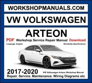 VW Volkswagen Arteon 2017-2020 workshop manual covering 2.0L TSI turbo petrol and 2.0L TDI diesel engines with repair procedures PDF download