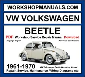 VW Beetle Workshop Manual 1961-1970 with air-cooled flat-4 engine repair and wiring diagrams PDF