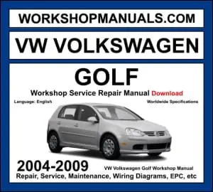 VW Golf Mk5 Workshop Manual 2004-2009 with 1.4L 2.0L FSI TDI diesel repair and wiring diagrams PDF