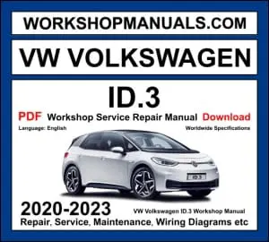 VW Volkswagen ID.3 workshop manual 2020-2023 with electric motor single speed EV Pure Pro repair and wiring diagrams PDF