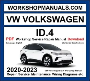 VW Volkswagen ID.4 workshop manual 2020-2023 with electric motor single speed EV crossover repair and wiring diagrams PDF