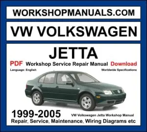 VW Volkswagen Jetta Workshop Repair and Service Manual Download 1999-2005 PDF cover
