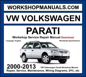 VW Volkswagen Parati 2000-2013 workshop manual covering 1.6L 1.8L and 2.0L petrol engines Brazilian market wagon with service repair procedures PDF download
