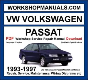 VW Volkswagen Passat Workshop Repair and Service Manual 1993-1997 Download PDF cover