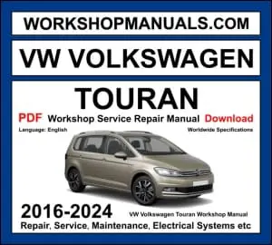 VW Volkswagen Touran Workshop Repair and Service Manual Download 2016-2024 PDF cover