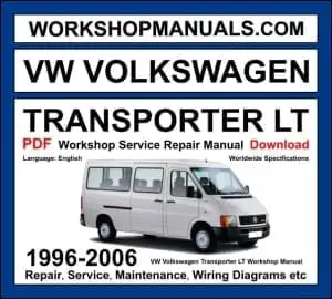VW Volkswagen Transporter LT Workshop Repair and Service Manual 1996-2006 Download PDF cover