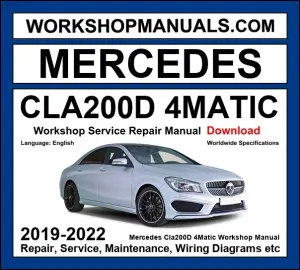 Mercedes-Benz CLA200d 4Matic 2019-2022 Workshop and Service Manual
