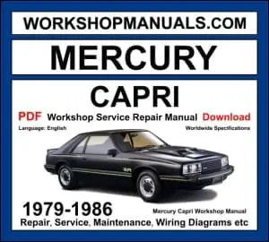 Mercury Capri 1979-1986 Workshop Manual Download PDF