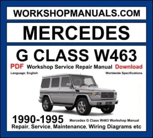 Mercedes G Class W463 Workshop Repair and Service Manual Download1990-1995 PDF cover