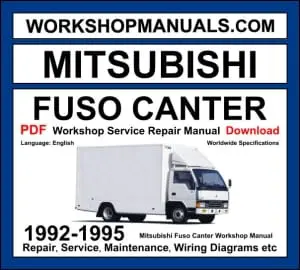 Mitsubishi Fuso Canter Workshop Manual 1992-1995 with 4D34 diesel repair and wiring diagrams PDF