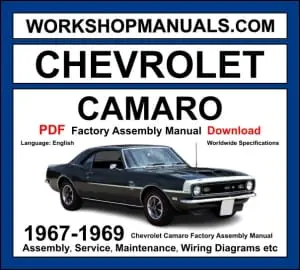 Chevrolet Camaro Factory Assembly Workshop Repair and Service Manual 1967-1969 Download PDF cover