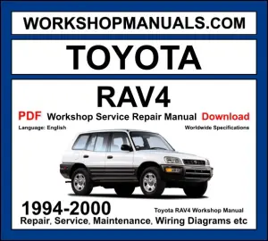Toyota RAV4 Workshop Repair and Service Manual 1994-2000 PDF Download cover