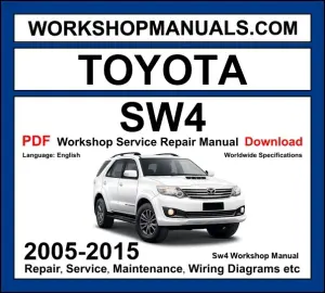 Toyota SW4 Workshop Repair and Service Manual 2005-2015 PDF Download cover