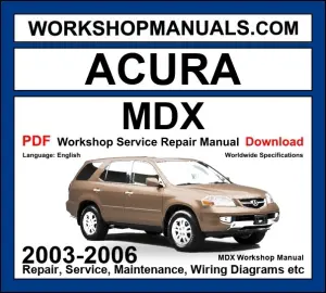Acura MDX 2003-2006 workshop manual download PDF cover
