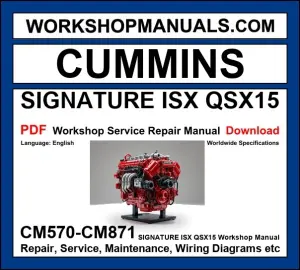 Cummins Signature ISX QSX15 Workshop Repair and Service Manual Collection cover