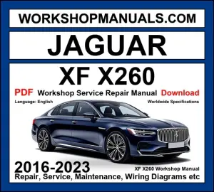 Jaguar XF X260 2016-2023 Workshop Service Repair Manual PDF Download