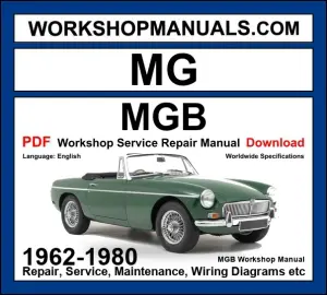MG MGB 1962-1980 Workshop Service Repair Manual PDF Download