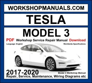 Tesla Model 3 2017-2020 Workshop Repair and Service Manual Download cover