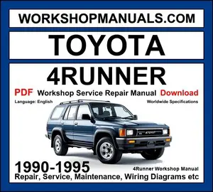 Toyota 4Runner 1990-1995 Workshop Service Repair Manual PDF Download