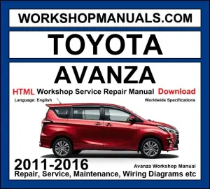 Toyota Avanza Workshop Repair and Service Manual 2011-2016 HTML Download cover