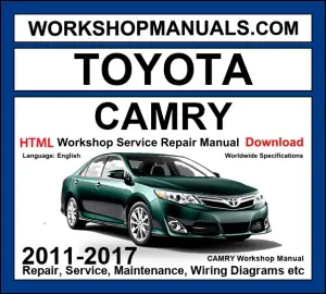 Toyota Camry Workshop Repair and Service Manual 2011-2017 HTML Download cover