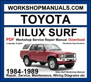 Toyota Hilux Surf 1984-1989 Workshop Service Repair Manual PDF Download