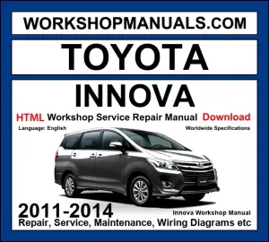 Toyota Innova Workshop Repair and Service Manual 2011-2014 HTML Download cover