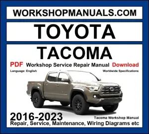 Toyota Tacoma Workshop Repair and Service Manual Download 2016-2023 PDF cover