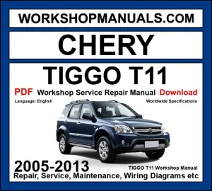 Chery Tiggo (T11) factory service manual 2005 to 2013 cover