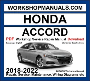 Honda Accord 2018-2022 workshop manual PDF download cover
