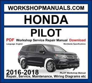 Honda Pilot 2016-2018 workshop manual PDF download cover