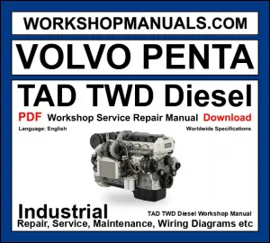 Volvo Penta TAD TWD Industrial Engine Workshop Repair and Service Manual PDF cover