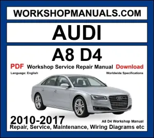 Audi A8 D4 workshop repair manual PDF 2010-2017 cover