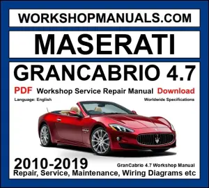 Maserati GranCabrio 4.7 workshop repair manual PDF 2010-2019 cover
