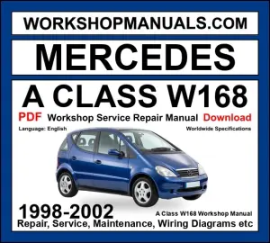 Mercedes A Class W168 Workshop Repair and Service Manual PDF 1998-2002 cover