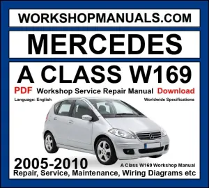 Mercedes A Class W169 Workshop Repair and Service Manual PDF 2005-2010 cover