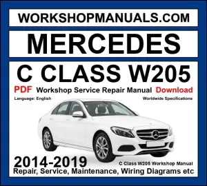 Mercedes C Class W205 Workshop Repair and Service Manual PDF 2014-2019 cover