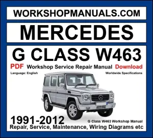 Mercedes G Class W463 Workshop Repair and Service Manual PDF 1991-2012 cover