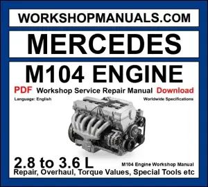Mercedes M104 Engine Workshop Repair and Service Manual PDF cover
