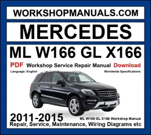 Mercedes ML W166 GL X166 Workshop Repair and Service Manual PDF 2011-2015 cover