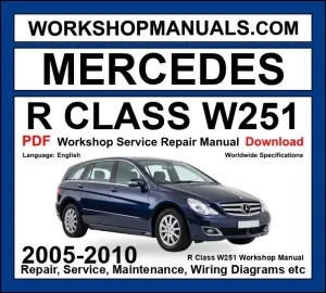 Mercedes R Class W251 Workshop Repair and Service Manual PDF 2005-2010 cover
