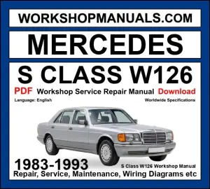 Mercedes S Class W126 Workshop Repair and Service Manual PDF 1983-1993 cover