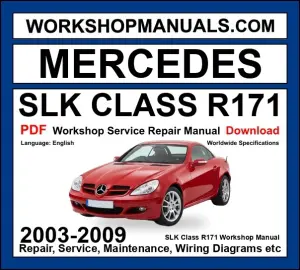 Mercedes SLK Class R171 Workshop Repair and Service Manual PDF 2003-2009 cover