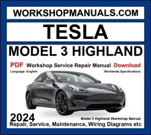 Tesla Model 3 Highland 2024 Service Manual PDF Download cover