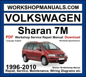 VW Volkswagen Sharan 7M workshop repair manual PDF 1996-2010 cover
