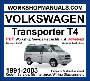 VW Volkswagen Transporter T4 workshop repair manual PDF 1991-2003 cover