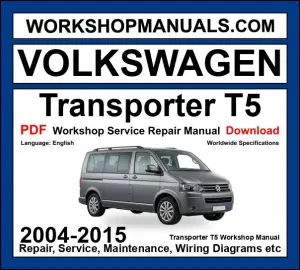 VW Volkswagen Transporter T5 workshop repair manual PDF 2004-2015 cover